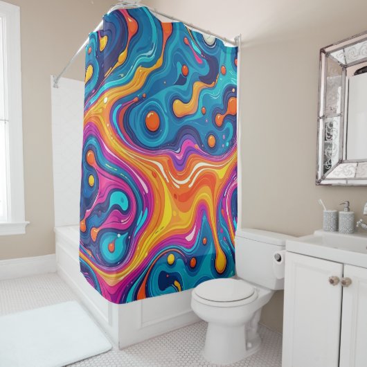 Abstracte oppervlakte kunstwerk 1200 - Douchegordi Douchegordijn (In situ)