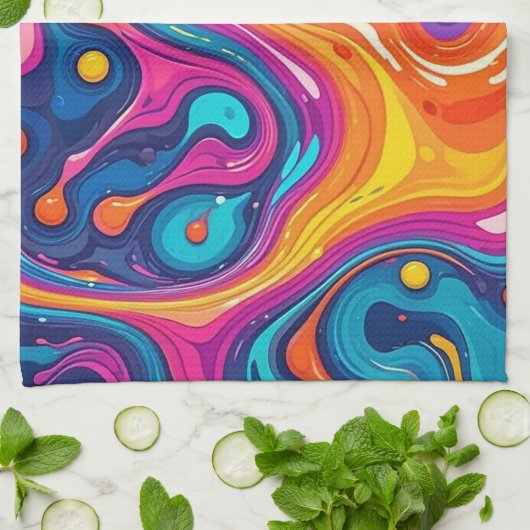 Abstracte oppervlakte kunstwerk 1200 - KItchen Han Theedoek (Gevouwen)