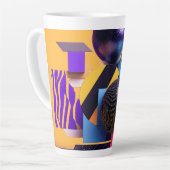 Abstracte opstelling met kleurrijke bollen latte mok (Linkerhoek)