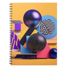 Abstracte opstelling met kleurrijke bollen notitieboek