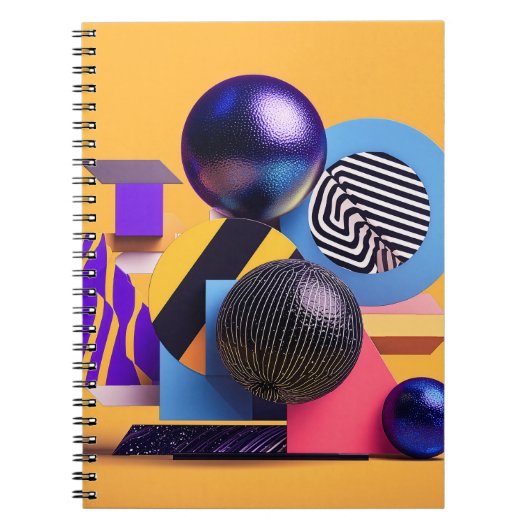 Abstracte opstelling met kleurrijke bollen notitieboek (Voorkant)