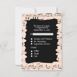 Abstracte optie Muziek zwart en Peach RSVP w Menu