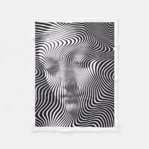 Abstracte optische illusie golf portret deken Blan