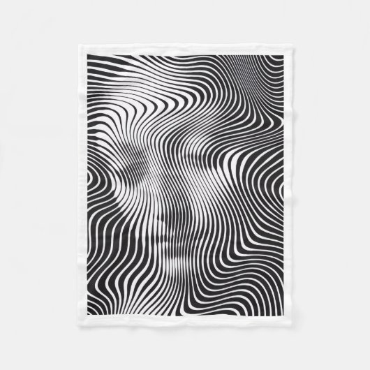 Abstracte optische illusie golf portret deken Blan (Voorkant)