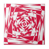 Abstracte Optische Illusie Keramische Tegel Rood W Tegeltje (Voorkant)