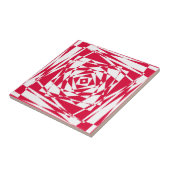 Abstracte Optische Illusie Keramische Tegel Rood W Tegeltje (Zijkant)
