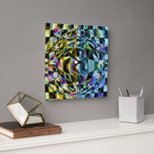 Abstracte optische illusievervorming vierkante klok