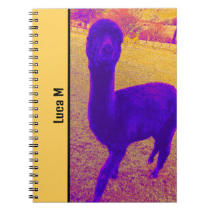 ABSTRACTE OPVALLENDE HELDERE ALPACA AFBEELDING CUS NOTITIEBOEK