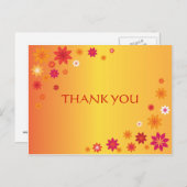 Abstracte Oranje bloemetjes Dank je wel Briefkaart (Voorkant / Achterkant)