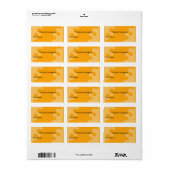 Abstracte oranje boekenplaat etiket (Full Sheet)