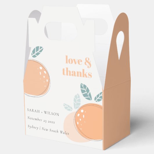 Abstracte Oranje brute Bedankt voor het huwelijk Bedankdoosjes (Geopend)