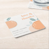 Abstracte Oranje brute Bedankt voor het huwelijk Kartonnen Onderzetters (Schuin)