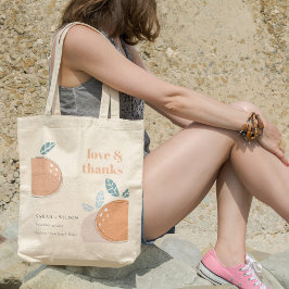 Abstracte Oranje brute Bedankt voor het huwelijk Tote Bag