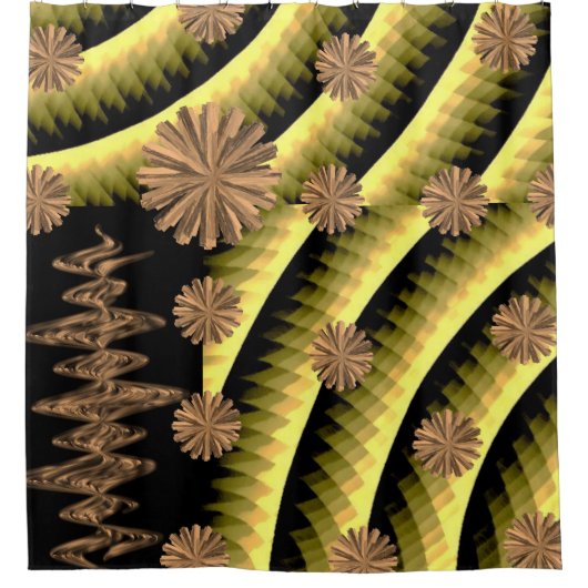 abstracte oranje cirkels zwart douwergordijn douchegordijn (Voorkant)