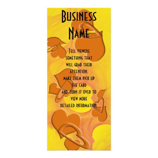 Abstracte Oranje digitale hartkunst Aangepast Reclamekaart (Voorkant)