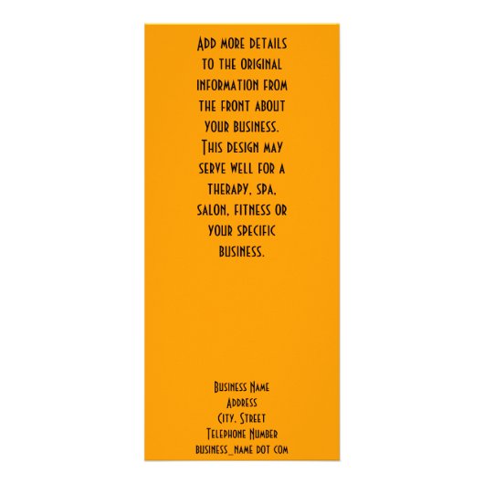Abstracte Oranje digitale hartkunst Aangepast Reclamekaart (Achterkant)