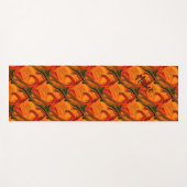 Abstracte Oranje en bruine vormen op maat Yogamat (Voorkant (horizontaal))
