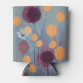 Abstracte oranje en roze bloemen blikjeskoeler (Voorkant)