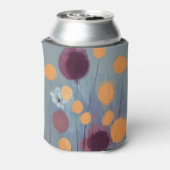 Abstracte oranje en roze bloemen blikjeskoeler (Blikje Achterkant)