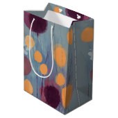 Abstracte oranje en roze bloemen medium cadeauzakje (Achterkant Gekanteld)