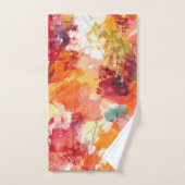 Abstracte Oranje en witte Waterverf Floral Bad Handdoek (Handdoek)
