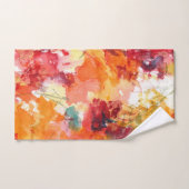 Abstracte Oranje en witte Waterverf Floral Bad Handdoek (Handdoek)