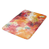 Abstracte Oranje en witte Waterverf Floral Badmat (Gekanteld)