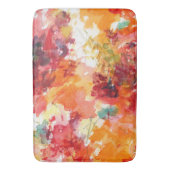 Abstracte Oranje en witte Waterverf Floral Badmat (Voorkant Verticaal)