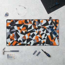 Abstracte Oranje en zwarte geometrische kunst Bureaumat