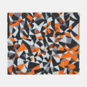 Abstracte Oranje en zwarte geometrische kunst Fleece Deken (Voorkant (Horizontaal))