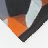 Abstracte Oranje en zwarte geometrische kunst Fleece Deken (Hoek)