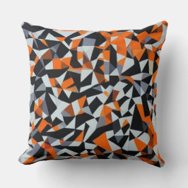 Abstracte Oranje en zwarte geometrische kunst Kussen
