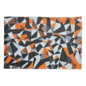 Abstracte Oranje en zwarte geometrische kunst Kussensloop (Achterkant-Links)