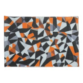 Abstracte Oranje en zwarte geometrische kunst Kussensloop (Achterkant-Rechts)