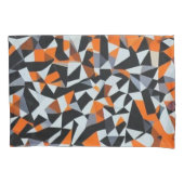 Abstracte Oranje en zwarte geometrische kunst Kussensloop (Voorkant-Links)