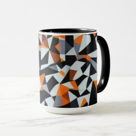 Abstracte Oranje en zwarte geometrische kunst Mok