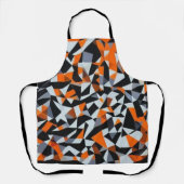 Abstracte Oranje en zwarte geometrische kunst Schort (Voorkant)