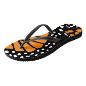 Abstracte Oranje en zwarte monoboogvlinder Teenslippers (Schuin)