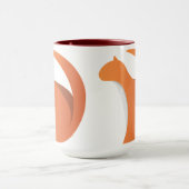 Abstracte Oranje Fox Silhouette Logo Mok (Midden)