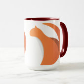 Abstracte Oranje Fox Silhouette Logo Mok (Voorkant rechts)