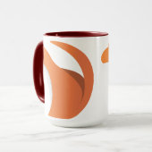 Abstracte Oranje Fox Silhouette Logo Mok (Voorkant links)