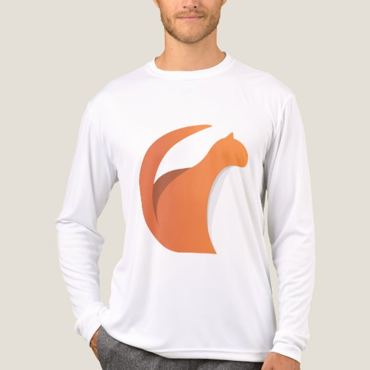 Abstracte Oranje Fox Silhouette Logo Tri-Blend Shirt (Voorkant volledig)