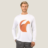 Abstracte Oranje Fox Silhouette Logo Tri-Blend Shirt (Voorkant)