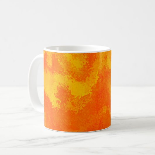 Abstracte Oranje Gele Diffusie Koffiemok (Voorkant links)