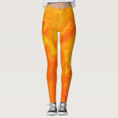 Abstracte Oranje Gele Diffusie Leggings (Voorkant)