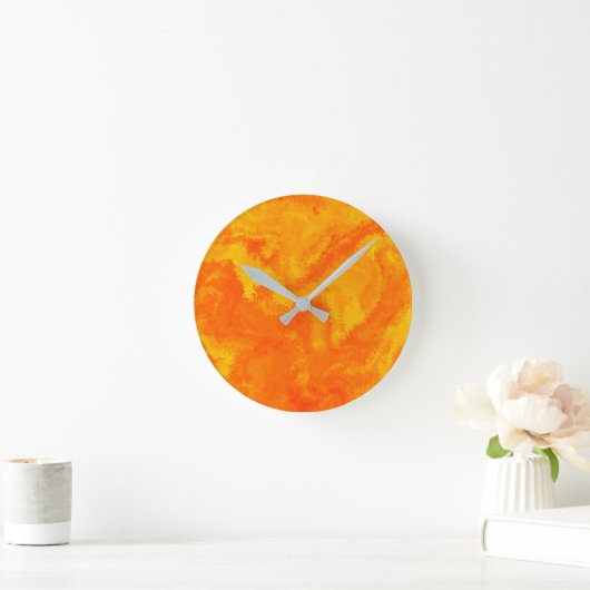 Abstracte Oranje Gele Diffusie Ronde Klok (Huis)