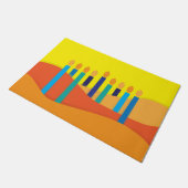 Abstracte Oranje gele kaarsen Achtergrond Deurmat (Schuin)