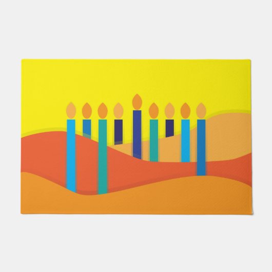Abstracte Oranje gele kaarsen Achtergrond Deurmat (Voorkant)