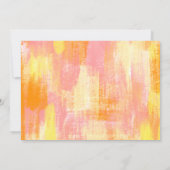 Abstracte Oranje gele roze Waterverf bruiloft Kaart (Achterkant)