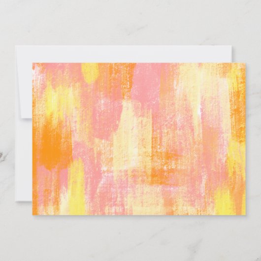 Abstracte Oranje gele roze Waterverf bruiloft Kaart (Achterkant)